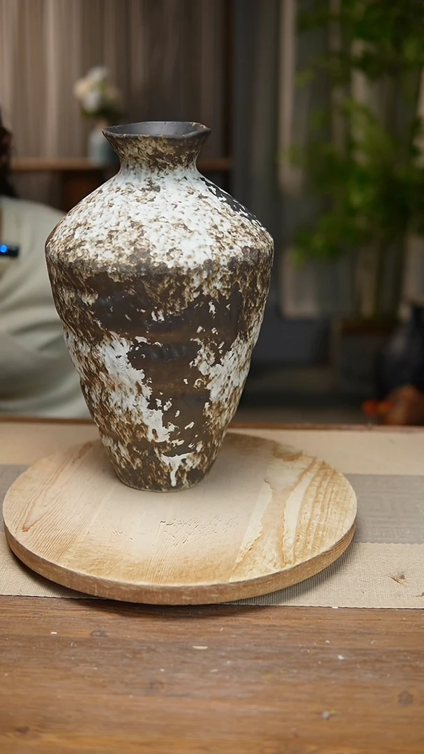 【闪购商品】陶瓷 花器诧寂黑高脚