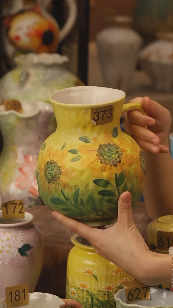 陶瓷373景德镇设计师手作花器摆件侘寂风