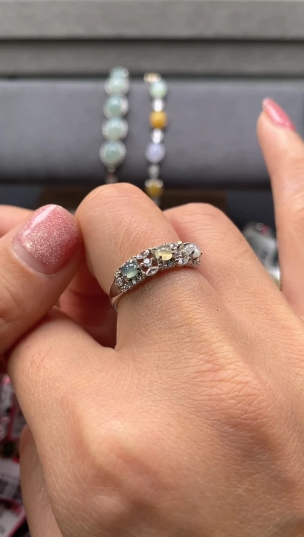 【闪购商品】翡翠戒指银S925镶嵌3333333    1