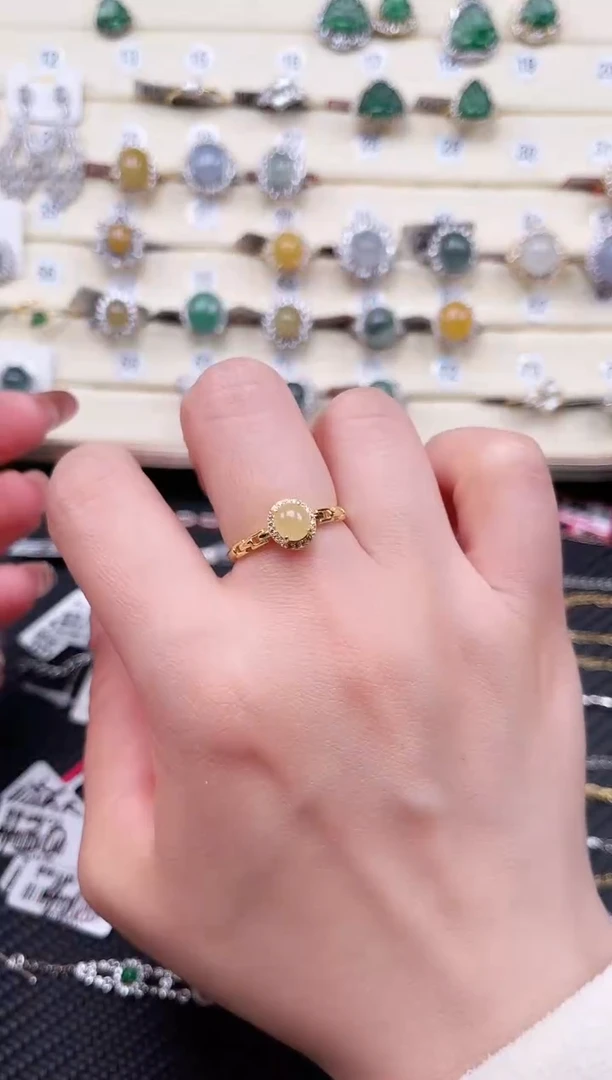 【闪购商品】翡翠戒指银S925镶嵌戒指