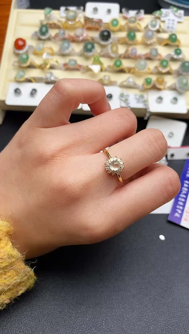 【闪购商品】翡翠戒指银S925镶嵌11111111+10