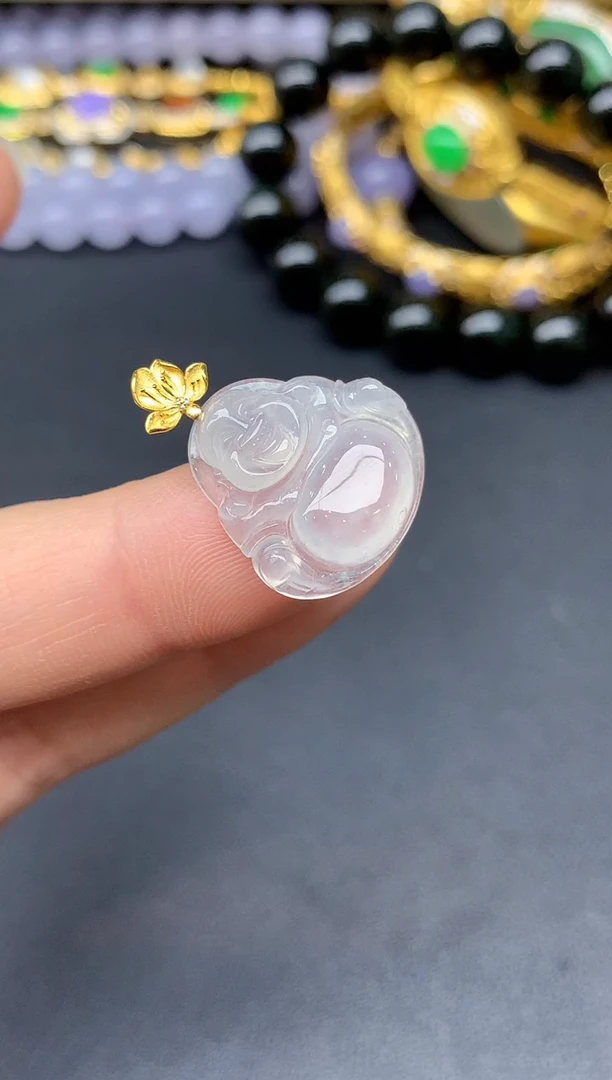 颈饰18K金镶嵌翡翠67-雪姐翡翠天天见