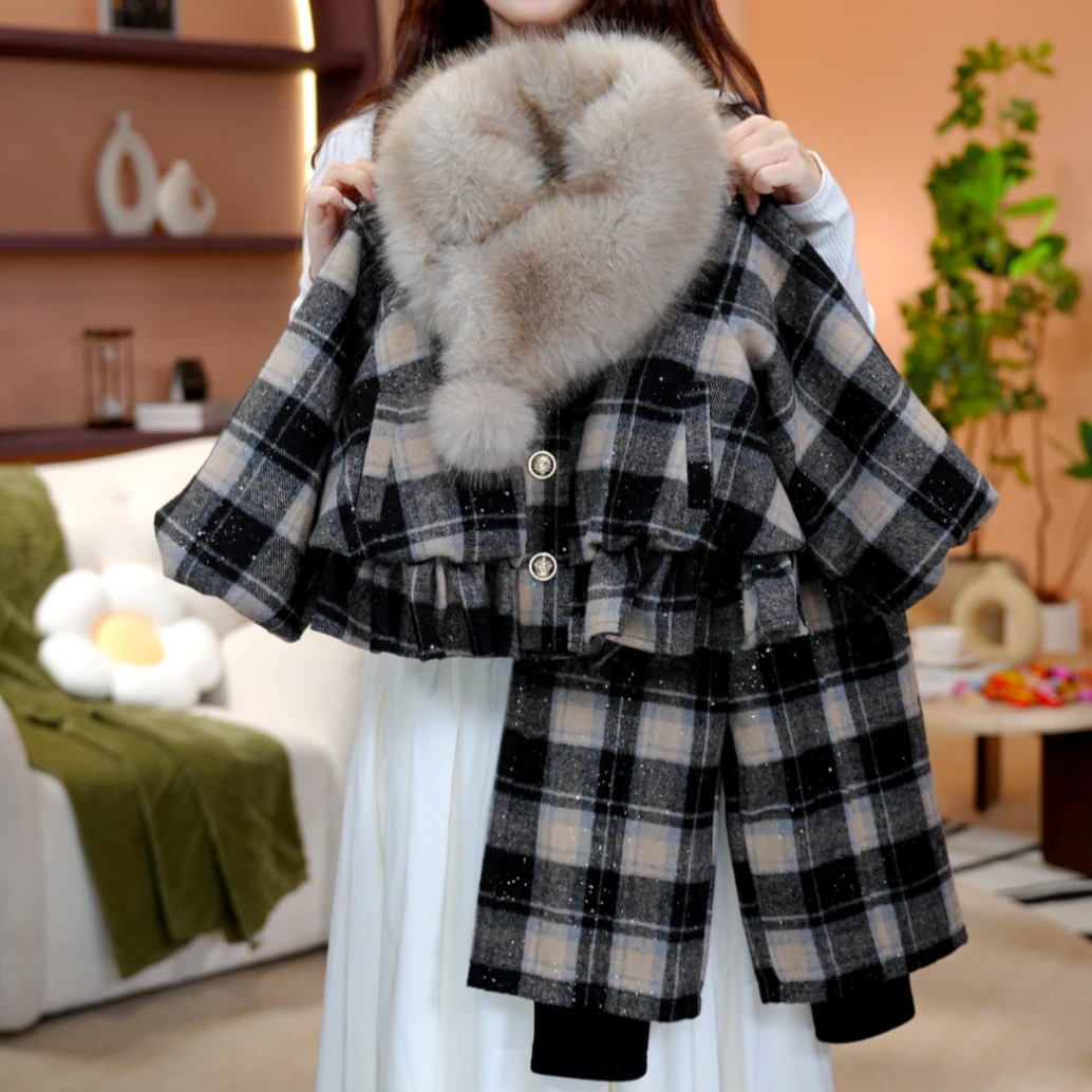 【黑咖】女童秋冬长袖小香风裤子加绒加厚英伦女孩呢子套装DS20052