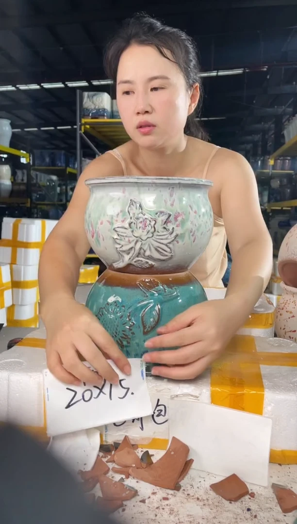 宜兴紫砂粗陶花盆20/15