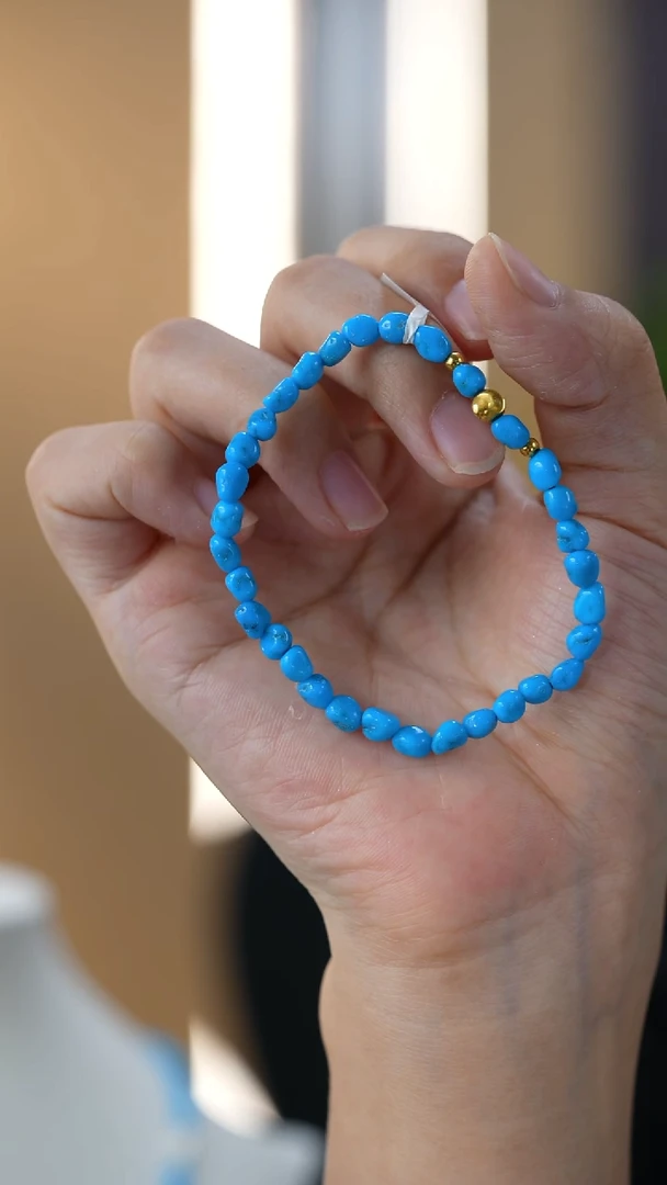 未镶嵌绿松石手串4mm秒拍号3