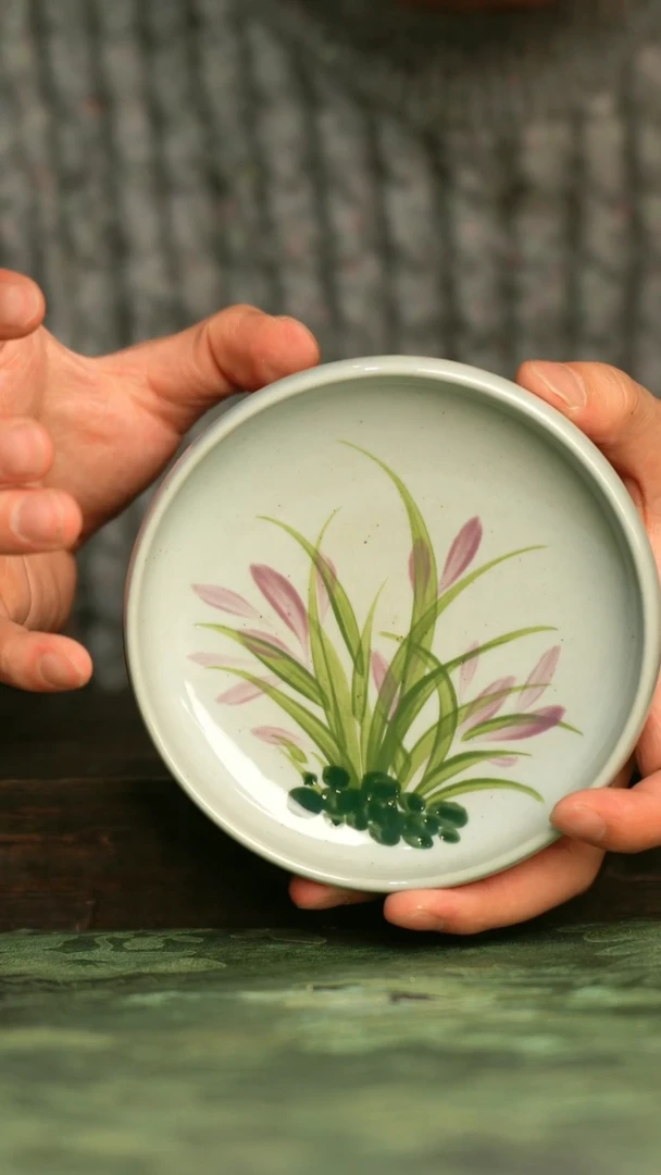 陶瓷青诗集手工手绘瓷器