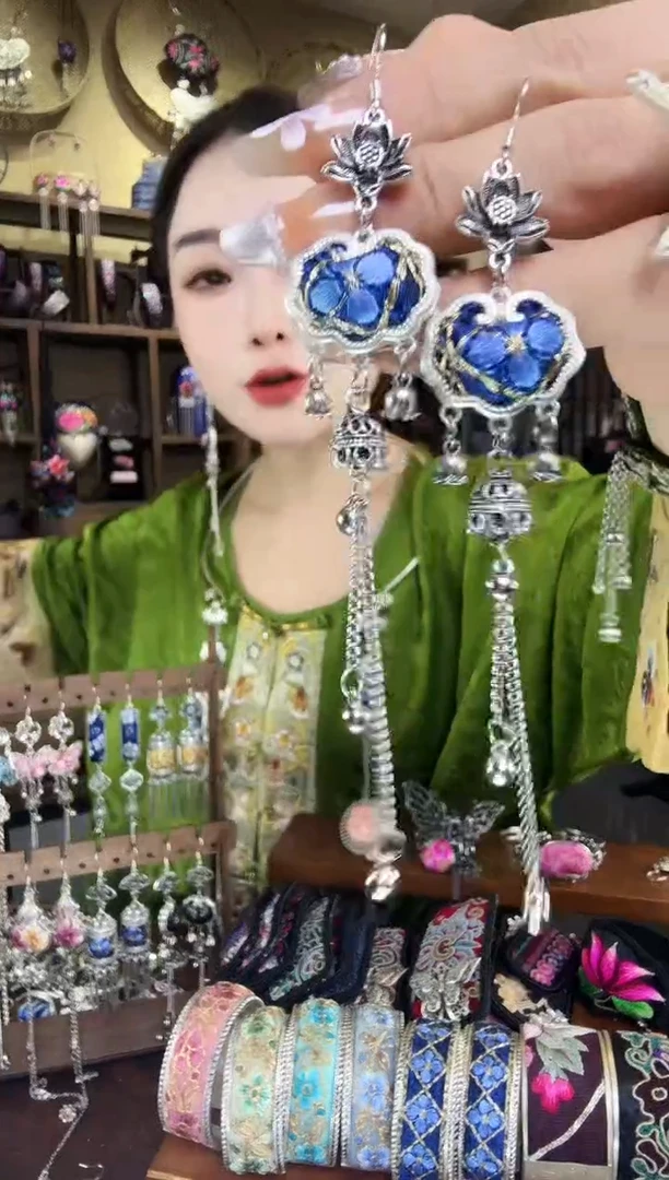 刺绣非遗刺绣民族风耳环