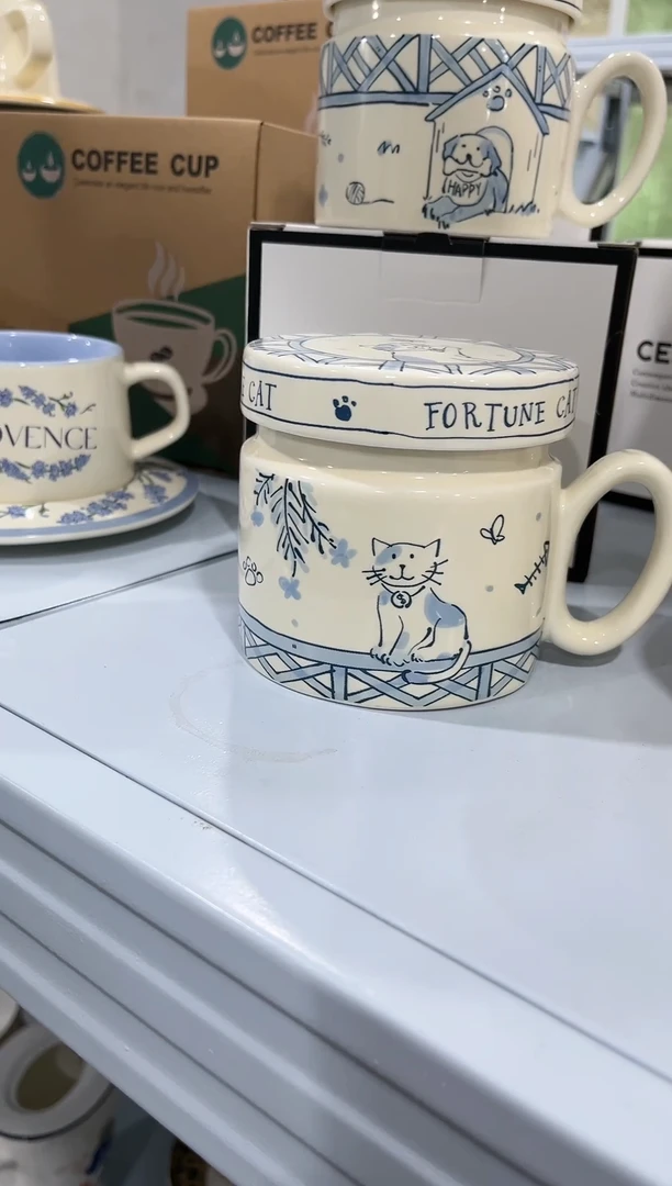 其他陶瓷（简装）小猫杯子一套