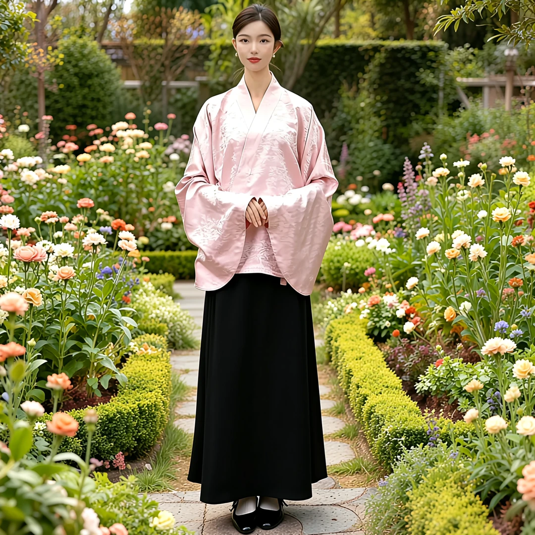 上海鉴界桃花调高定桑蚕丝明制汉服
