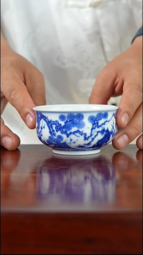 祖传窑  真柴窑传承400年松竹梅炉式杯