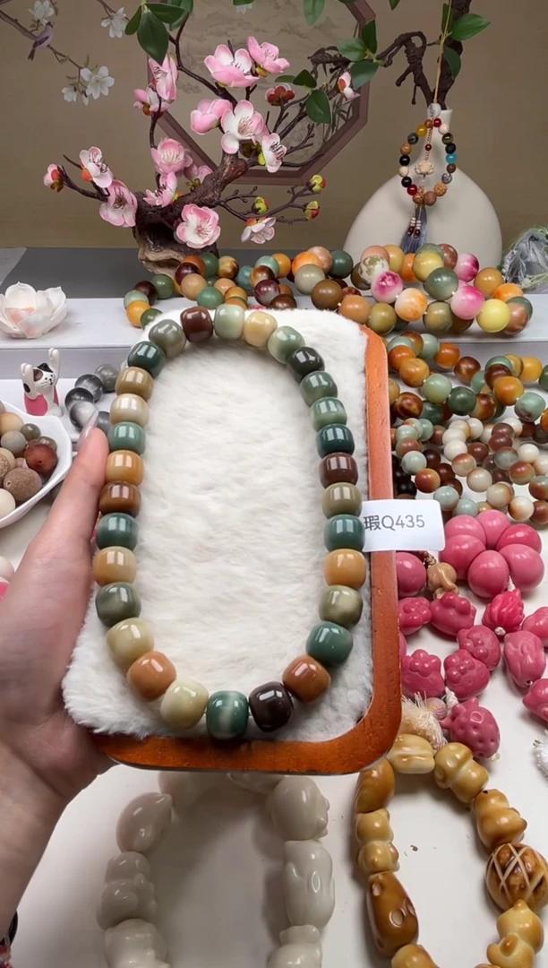 菩提根/象牙果手串瑕Q435汉堡珠手持14mm一串随机