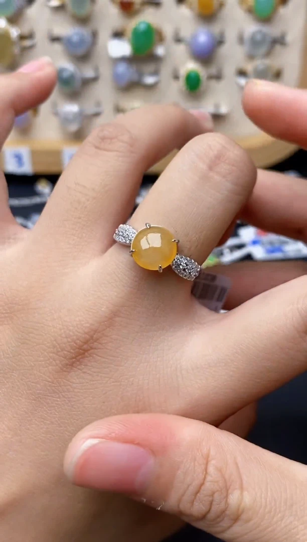 银S925镶嵌戒指翡翠9406