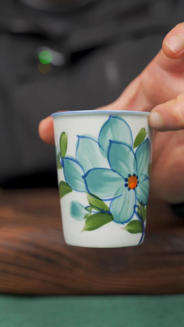 【闪购商品】瓷片14寻一缕瓷香杯釉下手工手绘瓷器