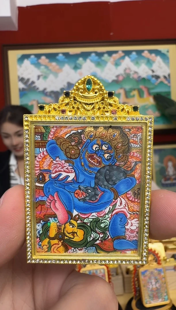 吊坠黑C-热贡纯手绘