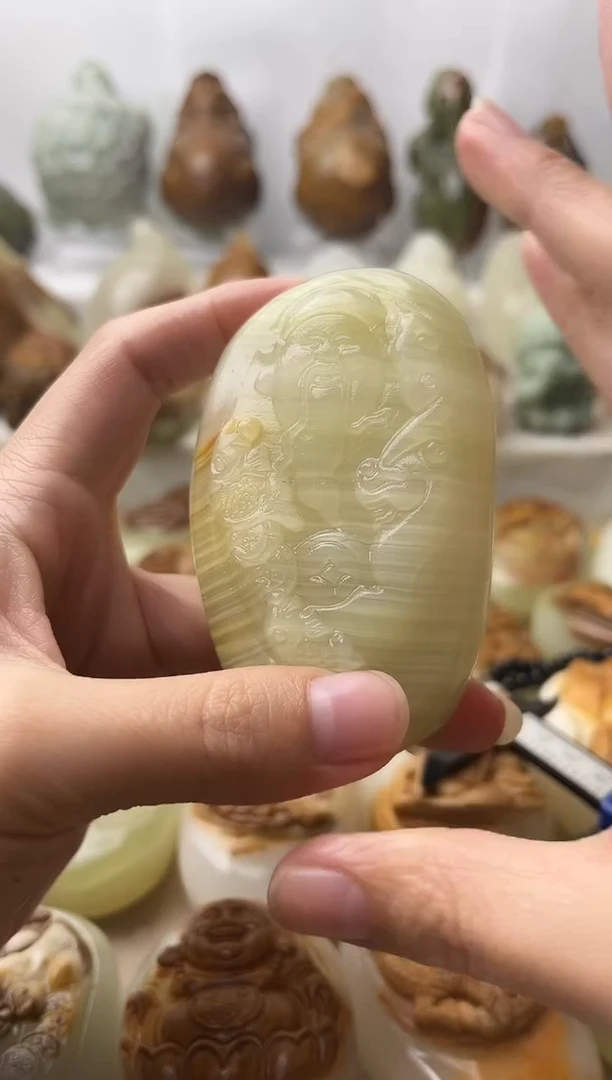 石材古青石棉纹正常不退换财神