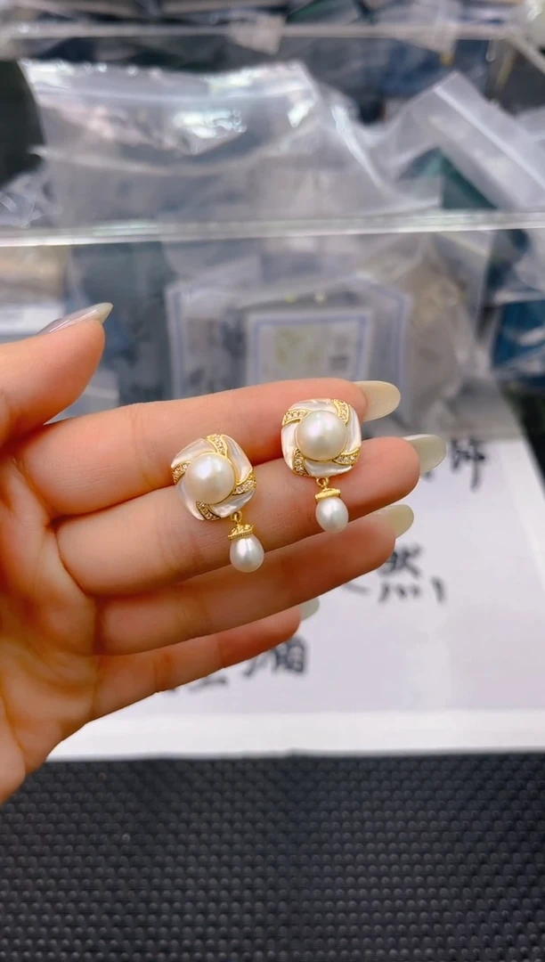 未镶嵌淡水珍珠耳饰ed1341