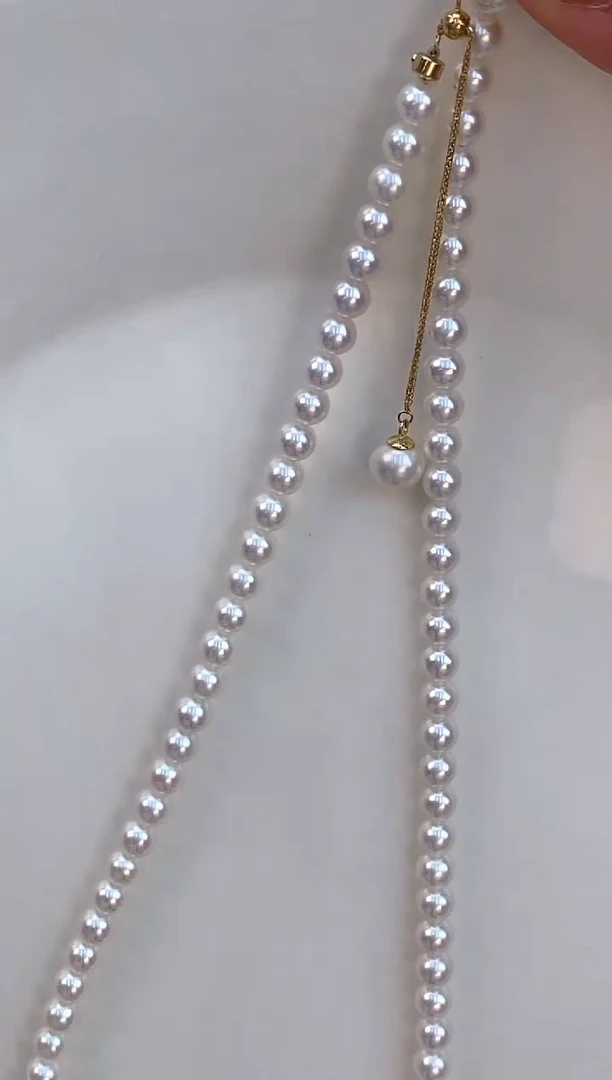 淡水珍珠18K金镶嵌项链5