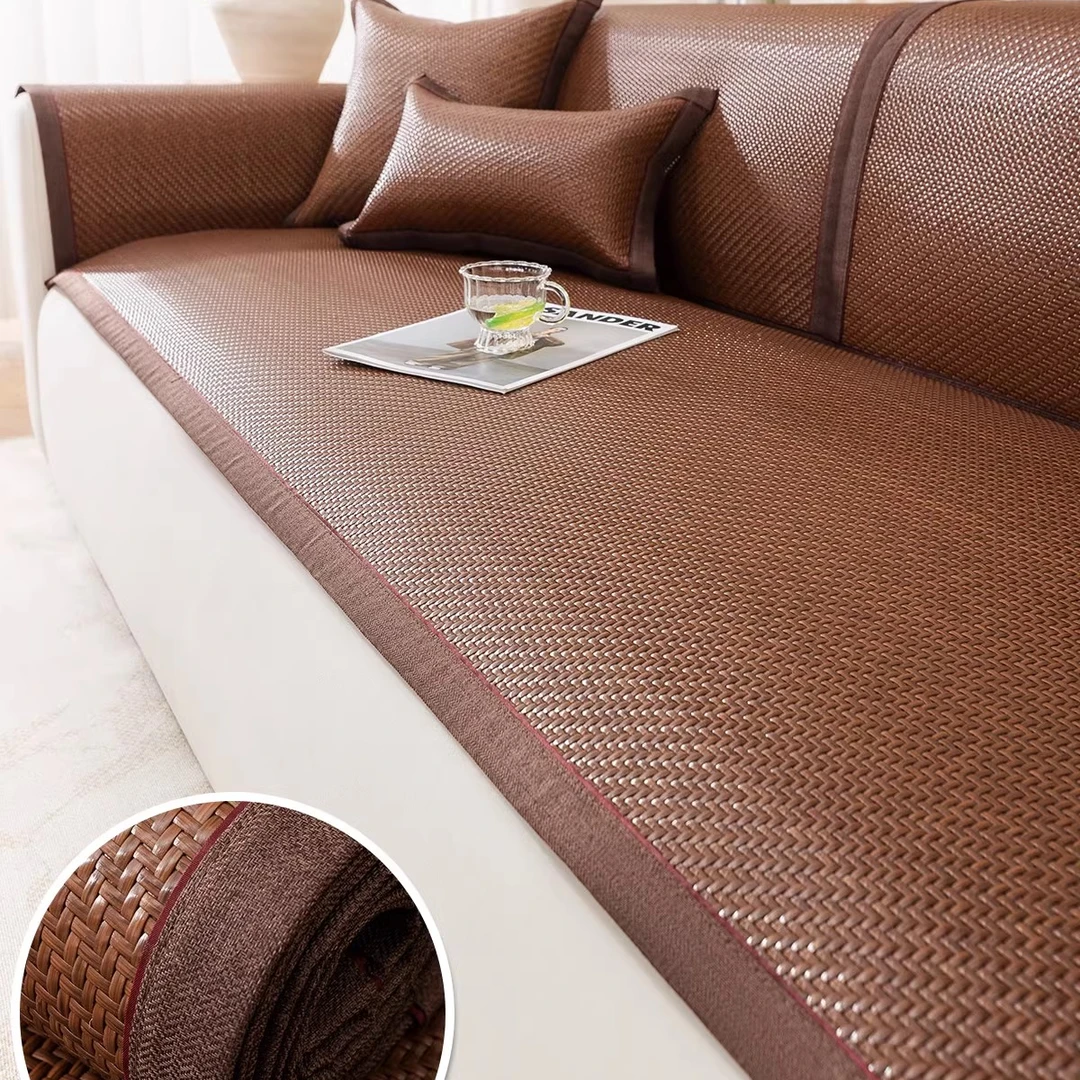 藤席沙发凉席坐垫防滑布艺沙发专用夏季新款冰垫凉感席水洗坐垫席