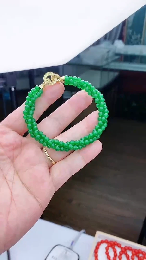 【闪购商品】翡翠手链14K金镶嵌S3手链