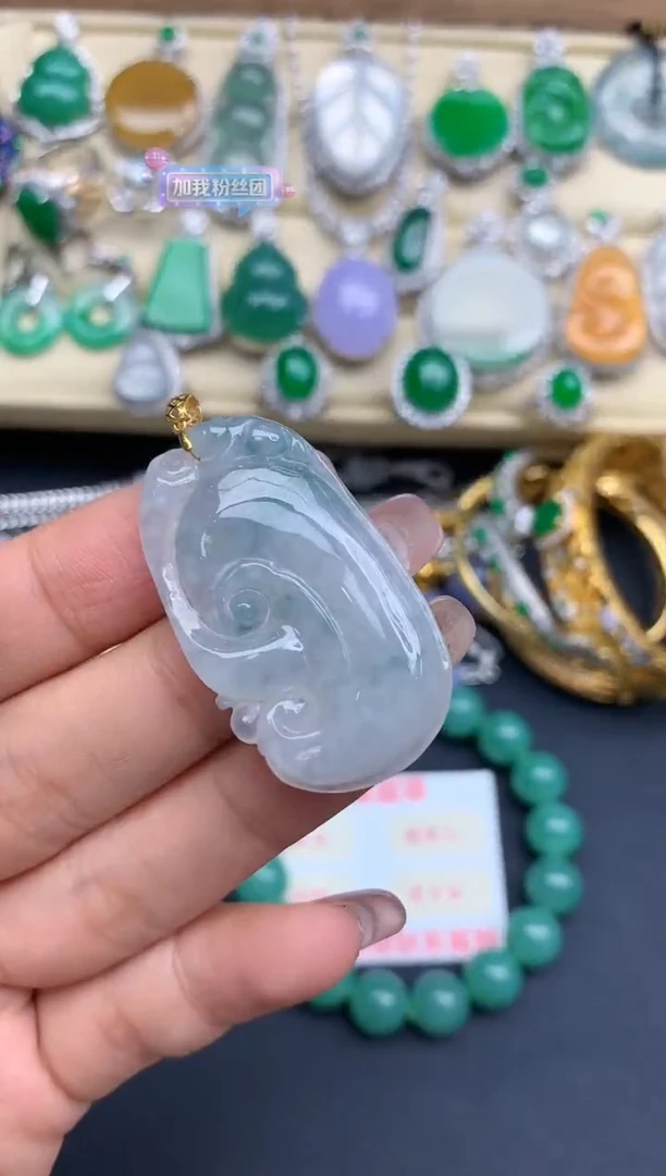 颈饰18K金镶嵌翡翠106-中国好珍宝