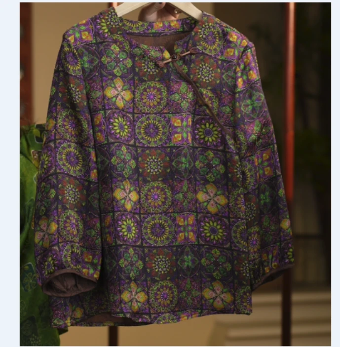 旧酿《非遗美学》1810新中式国风印花时尚长袖上衣