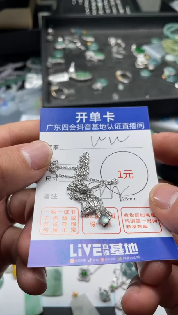 【闪购商品】翡翠颈饰银S925镶嵌挂件