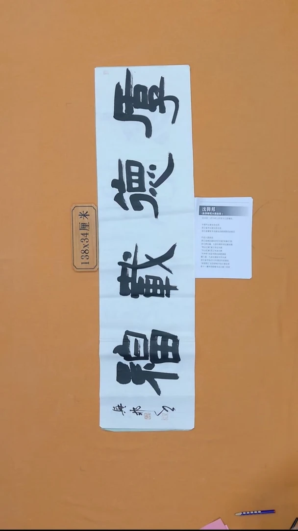 书法沈兴邦 浙江 34*138 四平尺