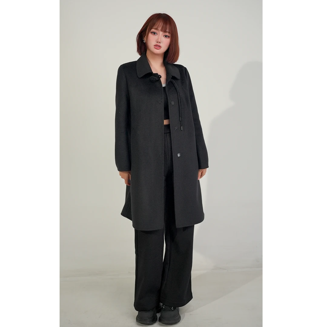 大衣2024冬梦里人新款优雅气质中式盘扣洋气中长款外套8490-4239