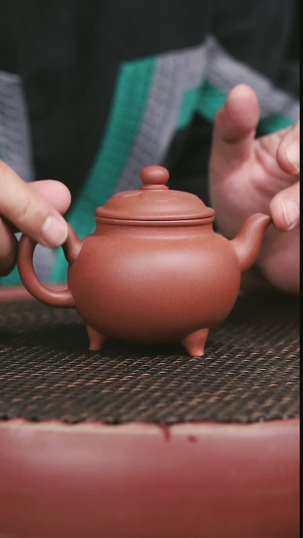 茶壶紫砂10号全手工大彬如意老红泥200CC微微暇