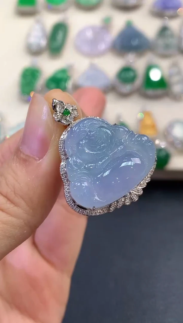 【闪购商品】翡翠吊坠(不含链)18K金镶嵌C29   有色差