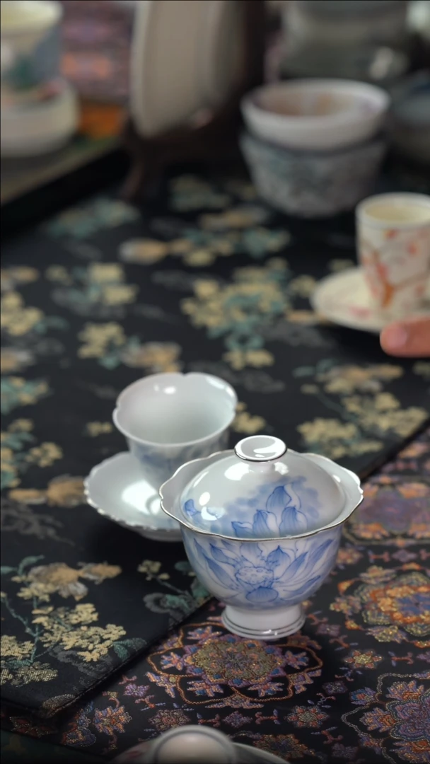 英姐好物分享@@白莲花盖碗