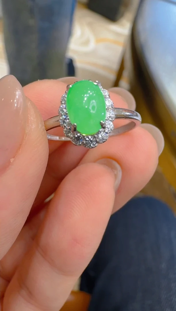 银S925镶嵌戒指翡翠多样性团购发一件