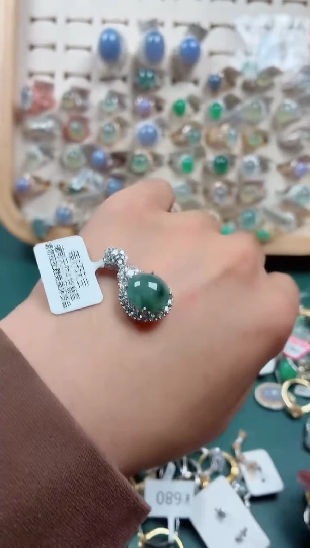 银S925镶嵌戒指翡翠.