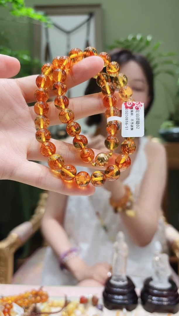 裸石蜜蜡未镶嵌花珀项链A0816-51多样性发货