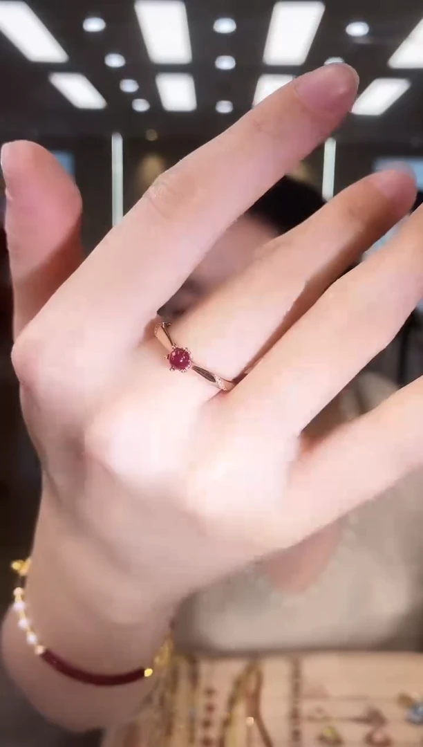 银S925镶嵌戒指红宝石09