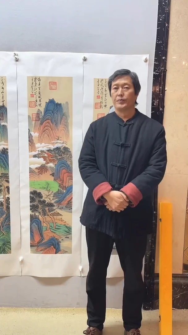 【闪购商品】国画张金专 仿古四条屏