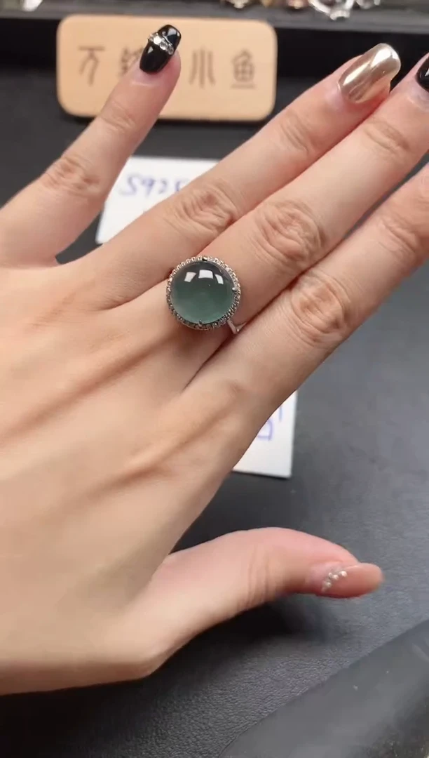 银S925镶嵌戒指翡翠51511