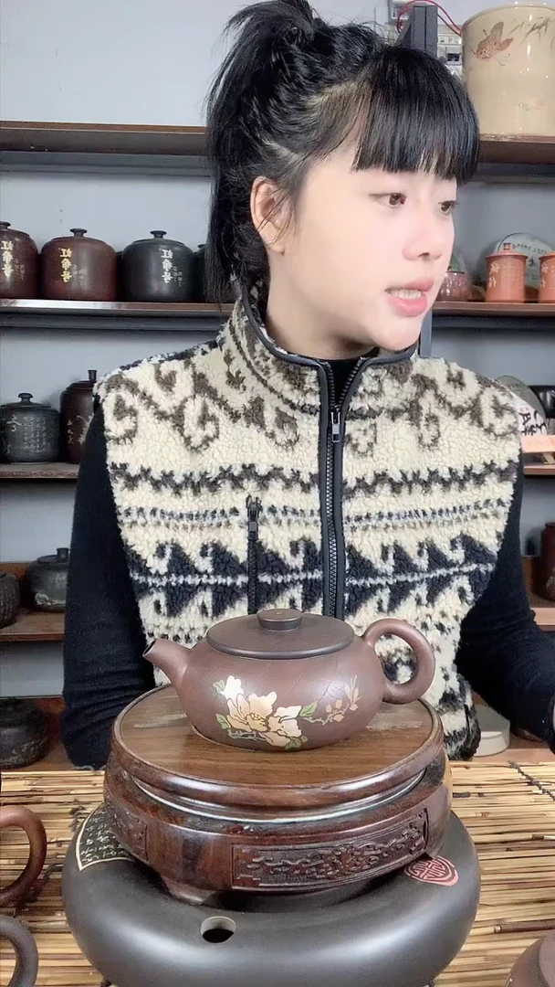 【闪购商品】罐建水紫陶手工彩填壶