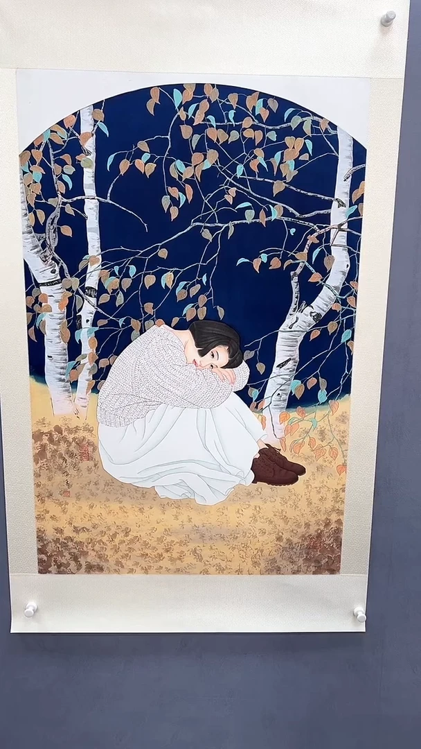 国画永梅清绘画8pc绢本人物