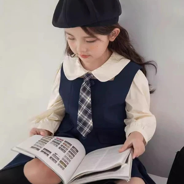 【春款】春秋学院风女童洋气时髦女孩显瘦甜美套装公主裙子女宝