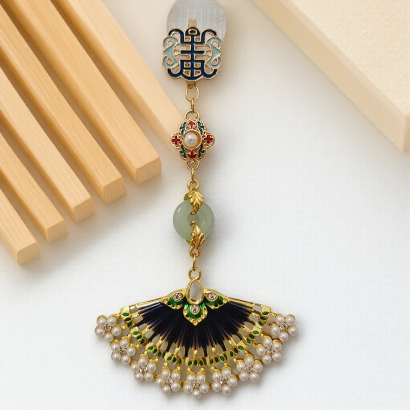 多吉米寿扇瑞光复古胸针文艺复古风服装搭配小物