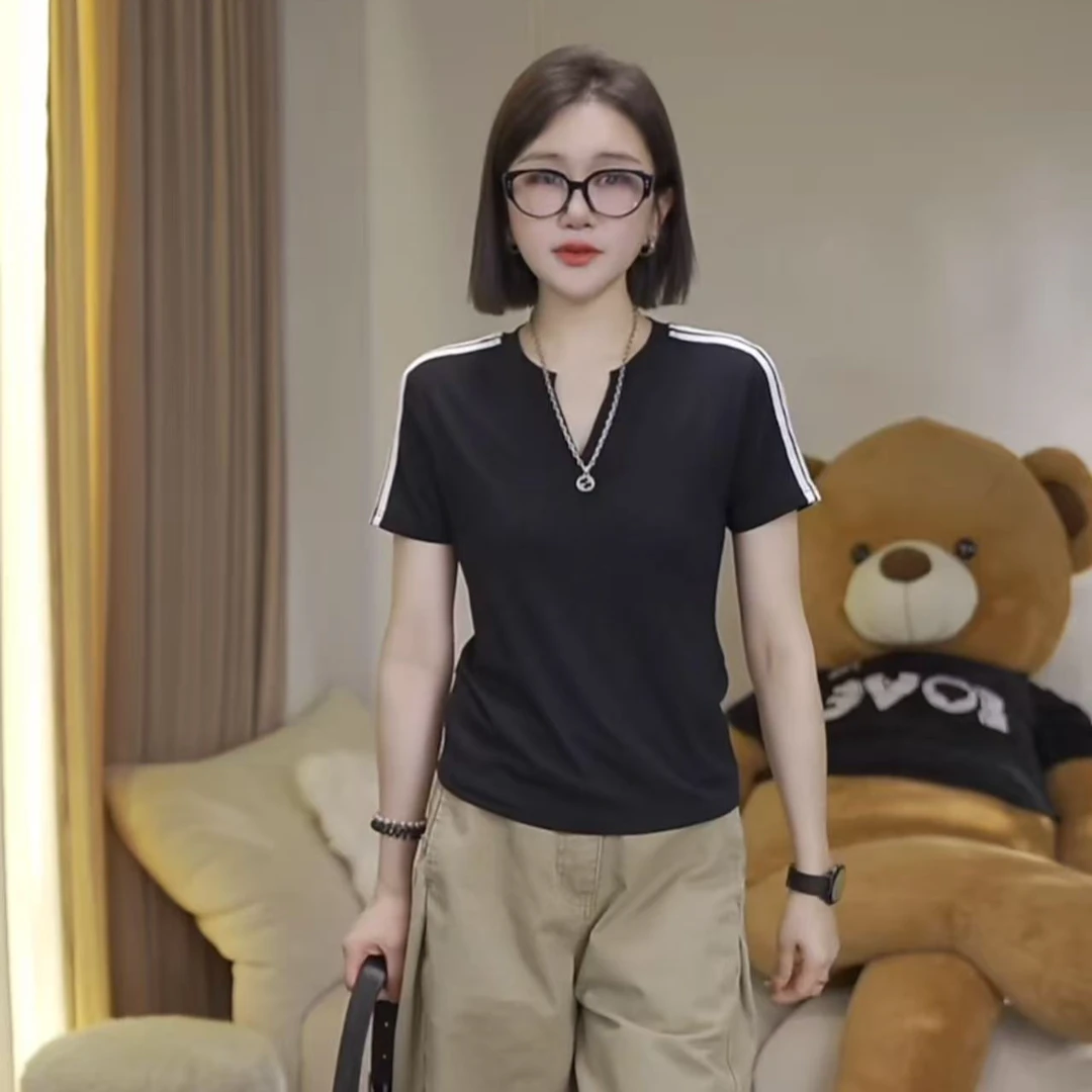 JW/静稳2025时尚宽松休闲女款减龄短袖创意T恤5551370