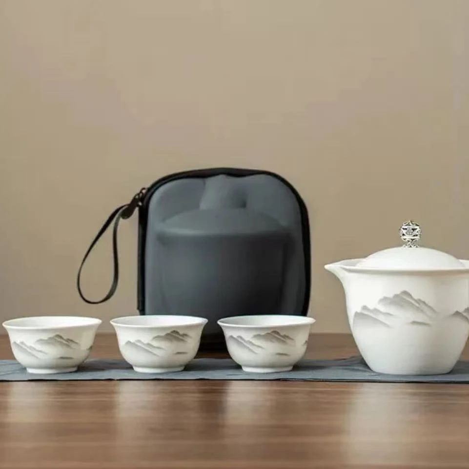 KK0228-水墨大山一壶三杯旅行套组