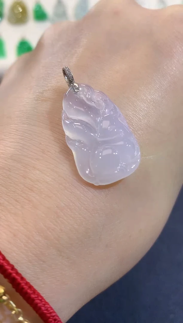 吊坠(不含链)18K金镶嵌翡翠A6