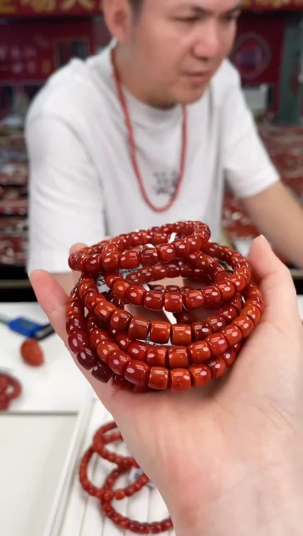 南红玛瑙瓦西直切手串8+未镶嵌（多样式发其一）