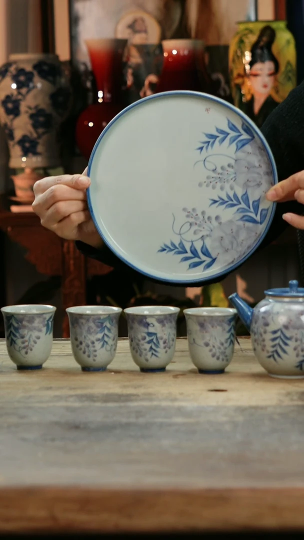 【闪购商品】瓷片景德镇纯手工釉下彩精品花瓶