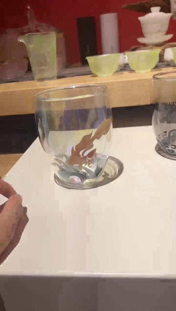 高硼硅玻璃吸管款国播鱼杯