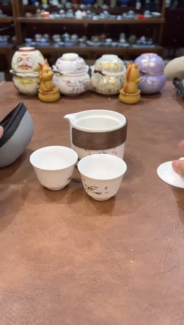 真的很便宜超好看会开片的旅行茶具