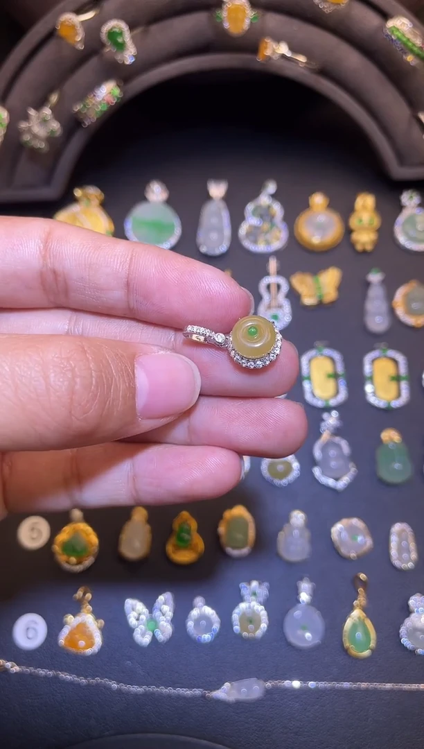 吊坠(不含链)银S925镶嵌翡翠1