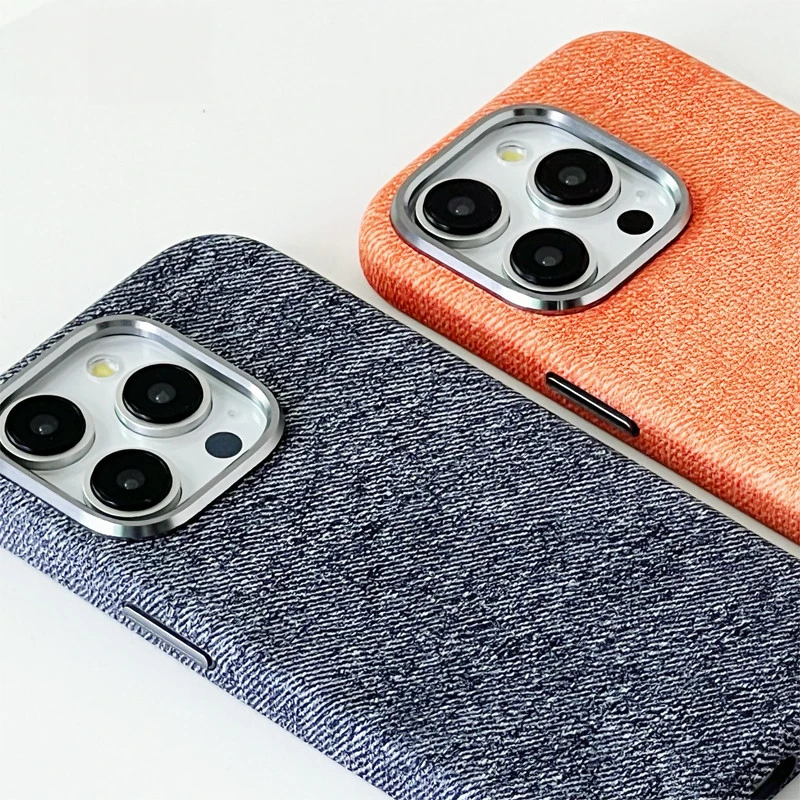 磁吸适用iphone15手机壳苹果14promax皮革情侣13magsafe防摔皮纹